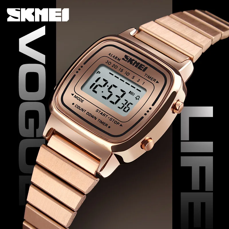 

Skmei Retro Fashion Multi-functional Countdown WOMEN'S Wristwatch Casual Trend European Style Waterproof Women's Watch