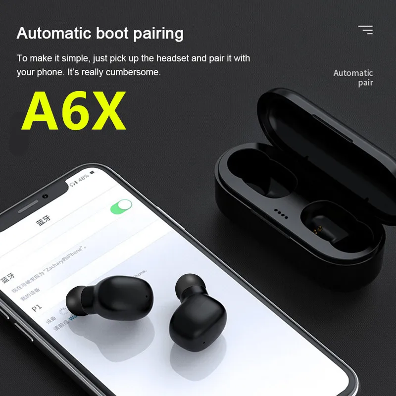 A6X TWS сенсорный Bluetooth наушники HD стерео беспроводные с шумоподавлением игровая