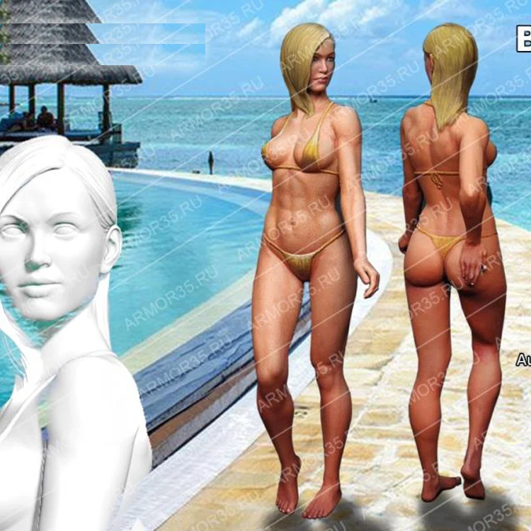 1/35 Bikiny Girl 3 полимерная модель GK разобранный и Неокрашенный набор|Игровые фигурки