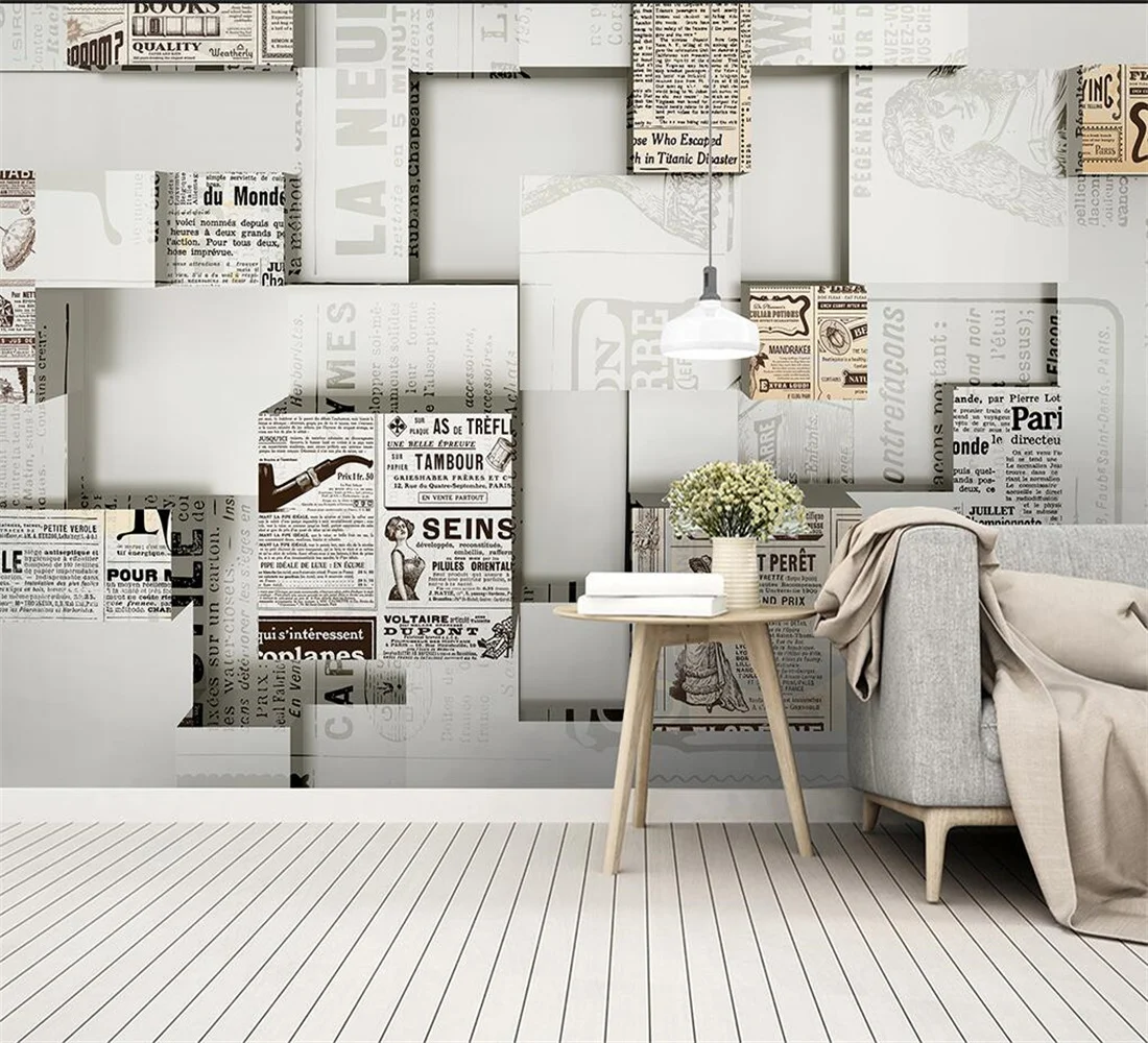 Newsprint Fabric, Wallpaper and Home Decor