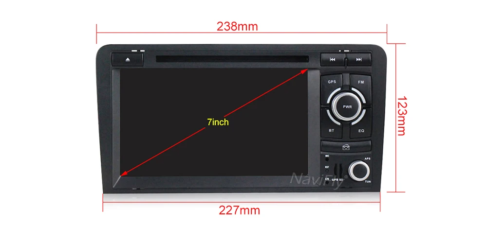 Cheap NaviFly 2 DIN IPS Screen DSP Android 9.0 Car Multimedia DVD Player For Audi A3 S3 2003-2012 GPS Navigation with Wifi Car Radio 5
