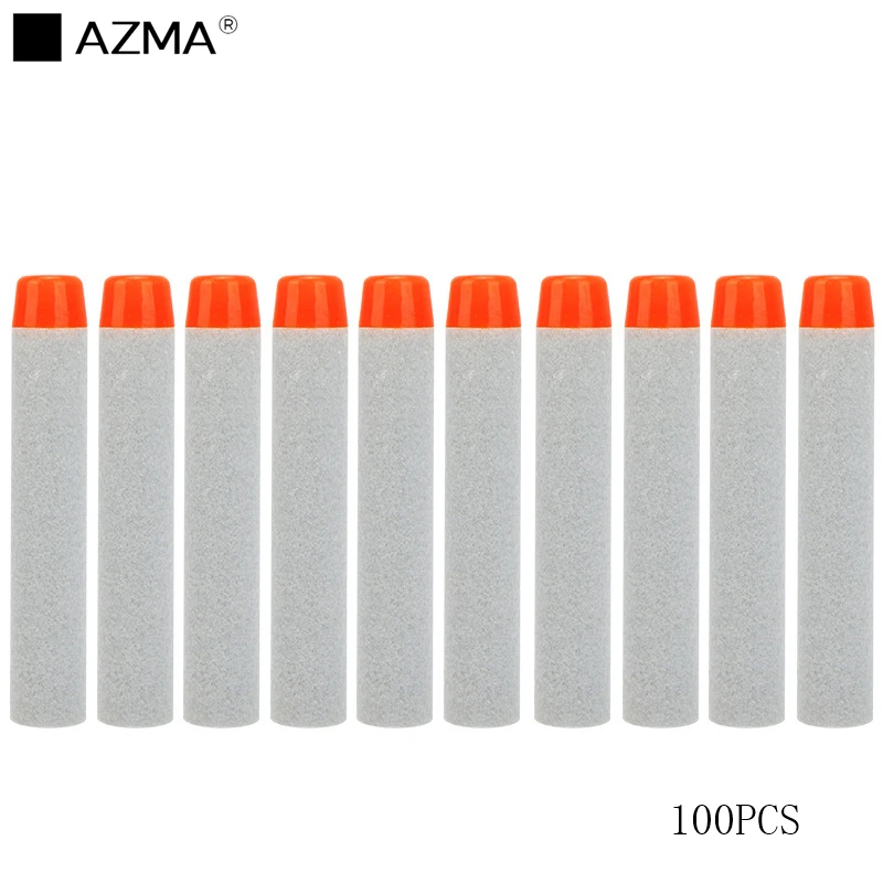 AZMA 100 шт для пуль Nerf, мягкие полые головки 7,2 см, дротики eva, игрушечный пистолет, пули для серии Nerf, игрушки, пистолет, детские подарки - Цвет: Серый