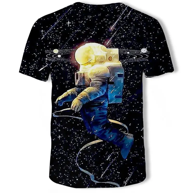 

2019 Casual 3D tshirt Men Space Astronaut Planet explore digital printing cosmonaut t shirt cool gym fitness Tops Plus-Size 5XL