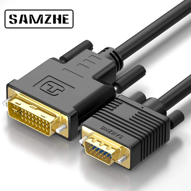 Кабель-преобразователь SAMZHE DVI 24 + 5 В VGA кабель 1080P в для проектора ноутбука