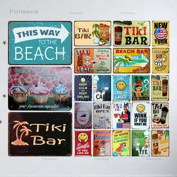 

Vintage Kitchen Metal Sign Cake Fruit Juice Iron Painting For Restaurant Home Decoration Coffee Shop Bar Tin Sign 20x30cm