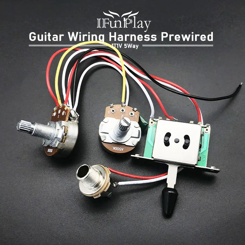 Wiring-Harness Volume-Tone-Control Electric-Guitar A500k 3/5-Way-Switch Prewired-Kit