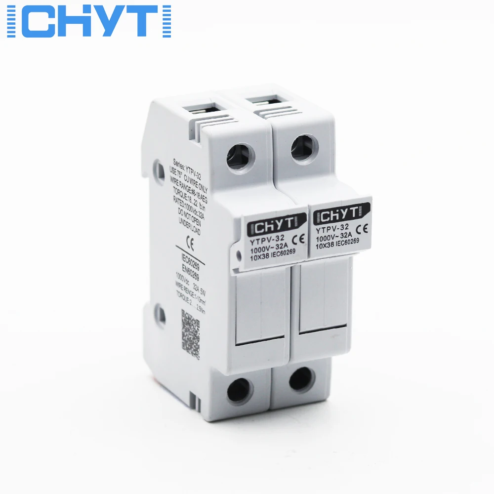 

2P Parallel DC Fuse Holder 10*38mm High Voltage Solar PV 1000V ICHYTI YTPV-32 Current Protect