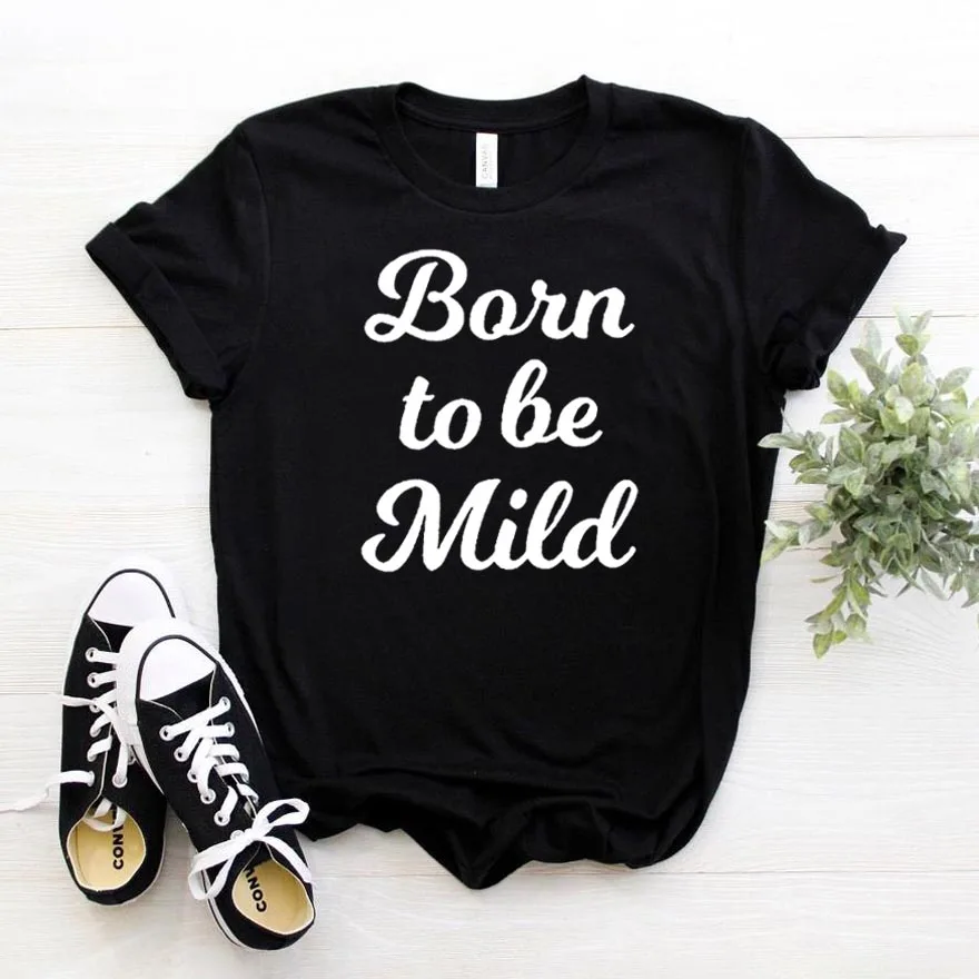 Born to be мягкий принт женские хлoпкoвaя пoвсeднeвнaя забавная футболка для маленькой