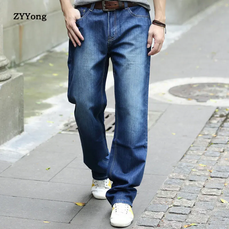 2020 New Men Retro Baggy Jeans Vintage Washed Denim Pants Male Hiphop Skateboarder Jeans Wide Leg Jeans Plus Size 28-48