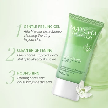 

60g Matcha Essence Exfoliator Gel Facial Scrub Face Whitening Skin Car Peeling Smooth Leg Arm Knee Repair Body Scrub Face Cream
