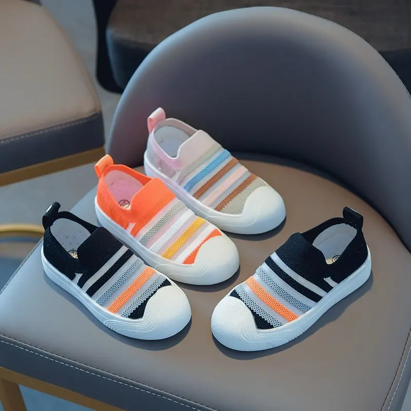 

Children Colorful Shoes New Fashion Boys Shoes Toddler Girls Mesh Breathable Rubber Sneakers Sport Running Slip on Sneakers Kids