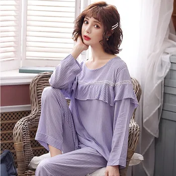 

Fdfklak Women's Underwear Pyjamas Lingerie Feminina Spring Night Suit 2 Piece Set Women Pajamas Night Sleepwear Set Pijama