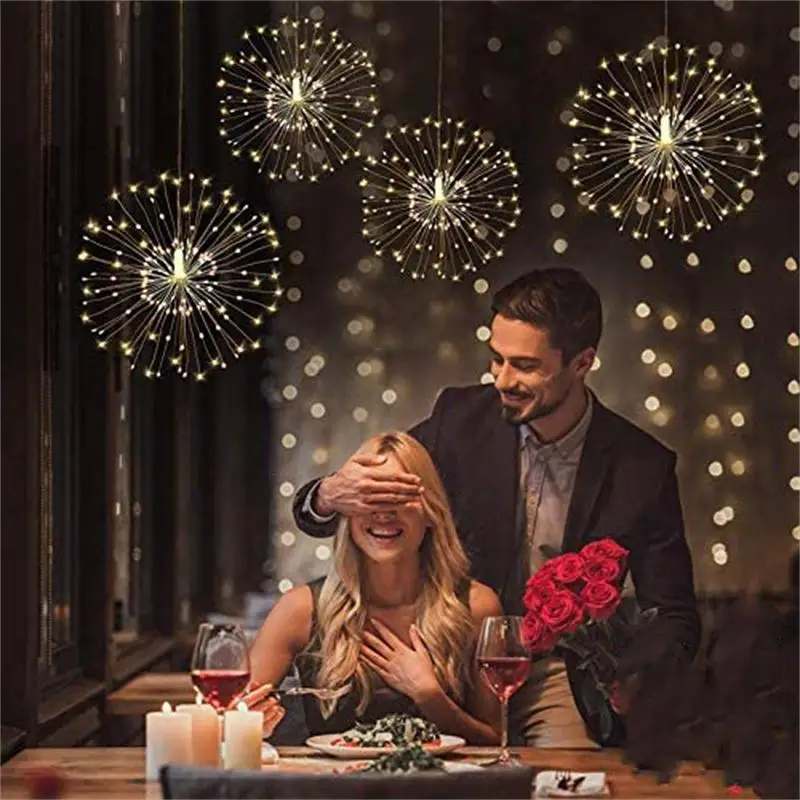

New Christmas Garland Fireworks Fairy lights 3M 500LED Garland Curtain LED String Light For Xmas new year Bedroom Decor Lighting
