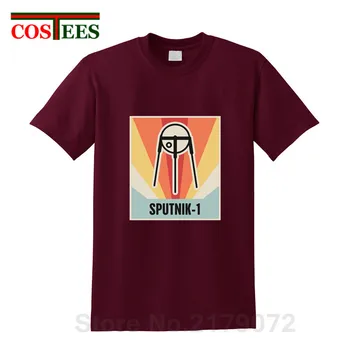 

CCCP Sputnik-1 T shirt men Space Race Design T-shirt Soviet USSR tshirt satellites International space station rockets Tee shirt
