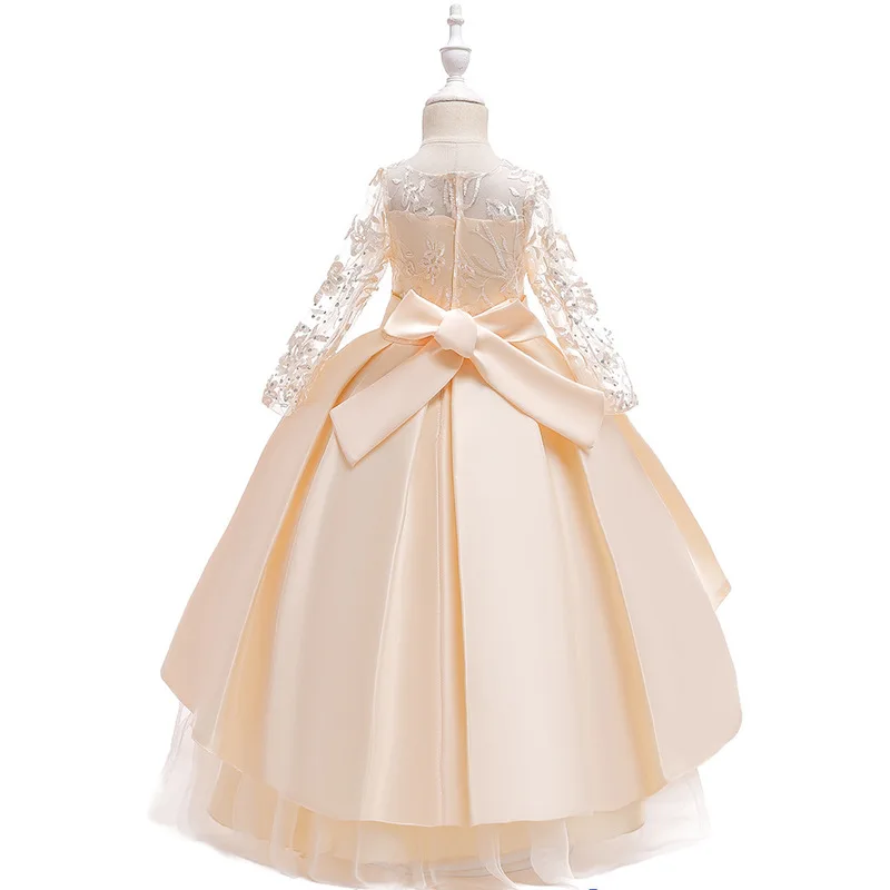 

High-end Girls Wedding Party Lace Sequined Girl Dress Clothes Princess Formal Gowns for Teen Girl Evening Dresses Costumes