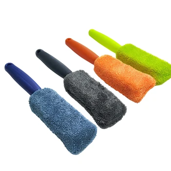 

4colors/set Washing Tool Car Wheel Effortless Double Sided Superfine Fiber Soft Cleaning Brush Home Manual Long Handle Practical