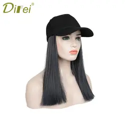 DIFEI высокотемпературный синтетический парик длинные прямые волосы парик шляпа черный парик для женщин черные парики