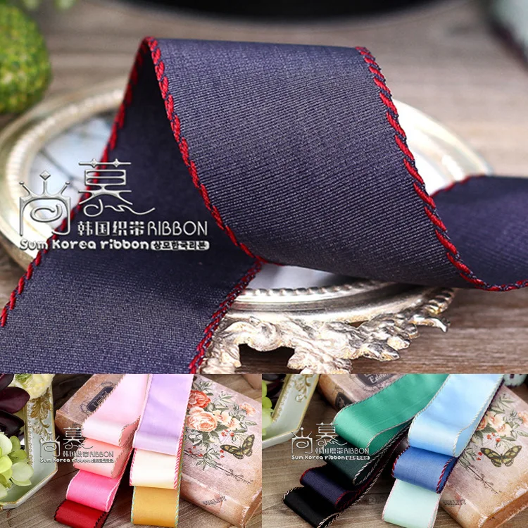 

100yards 10 16 25 40mm stitched grosgrain ribbon for diy hair clip hair band hair bow accessories craft supplies bouquet packing