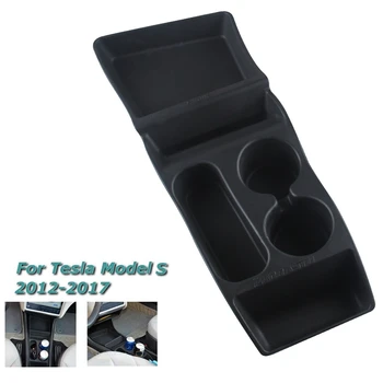 

Car Storage Box Console Container Center Insert Box Cup Glasses Holder for Tesla Model S 2012-2017 Car Accessories