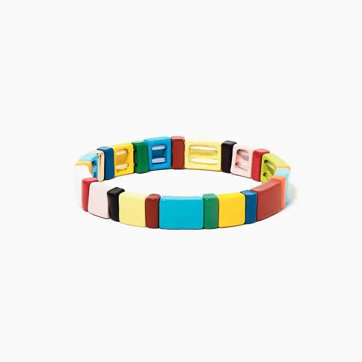 Hot Sale New Stacking Enamel Colour Unisex Bracelets Colorful Fashion Bangles for Men Copper Alloy Sport Bracelet Femme - Окраска металла: 22