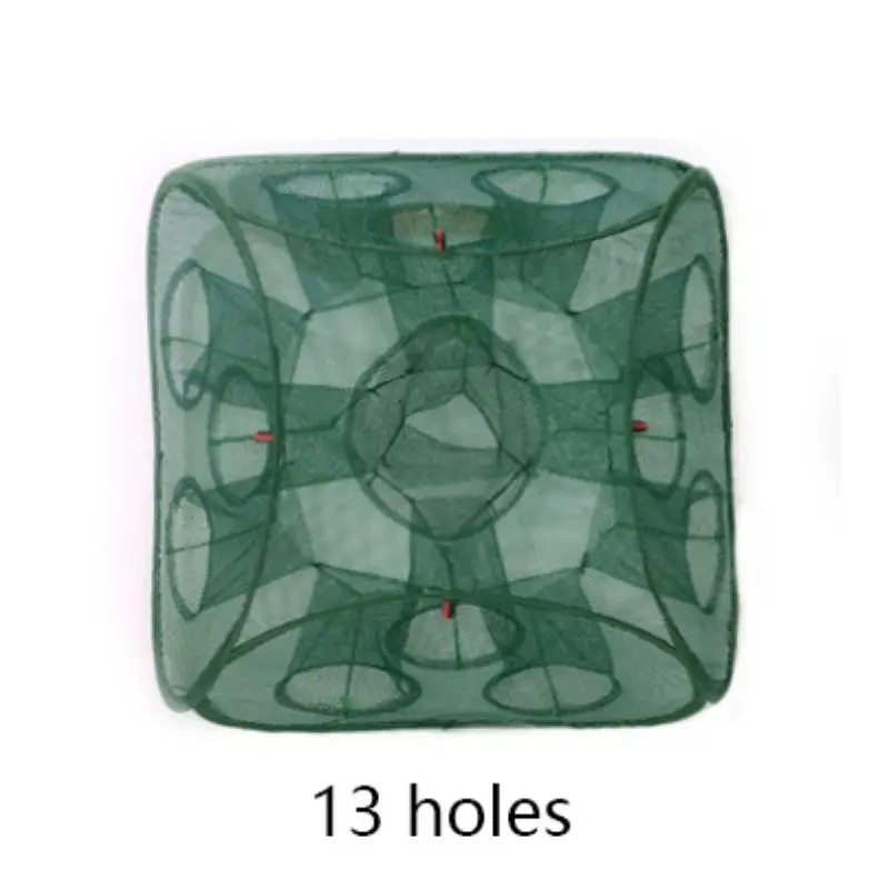 Strengthen 5-13 Holes Automatic Fishing Net Nylon Foldable Catch Fish Trap For Fishing Shrimp Minnows Crab Cast Mesh Fishing Net
