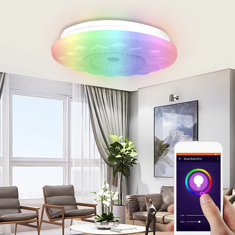 

60W Rgb Ceiling Light WiFi Smart Voice Control Living Bedroom Ceiling Light for Amazon Alexa for Google Home, AC85-265V