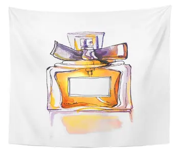

Watercolor Bottle with Perfume Tapestry Wall Hanging Polyester Fabric for Bedroom Living Bedspread Room Dorm Decorations 50x60