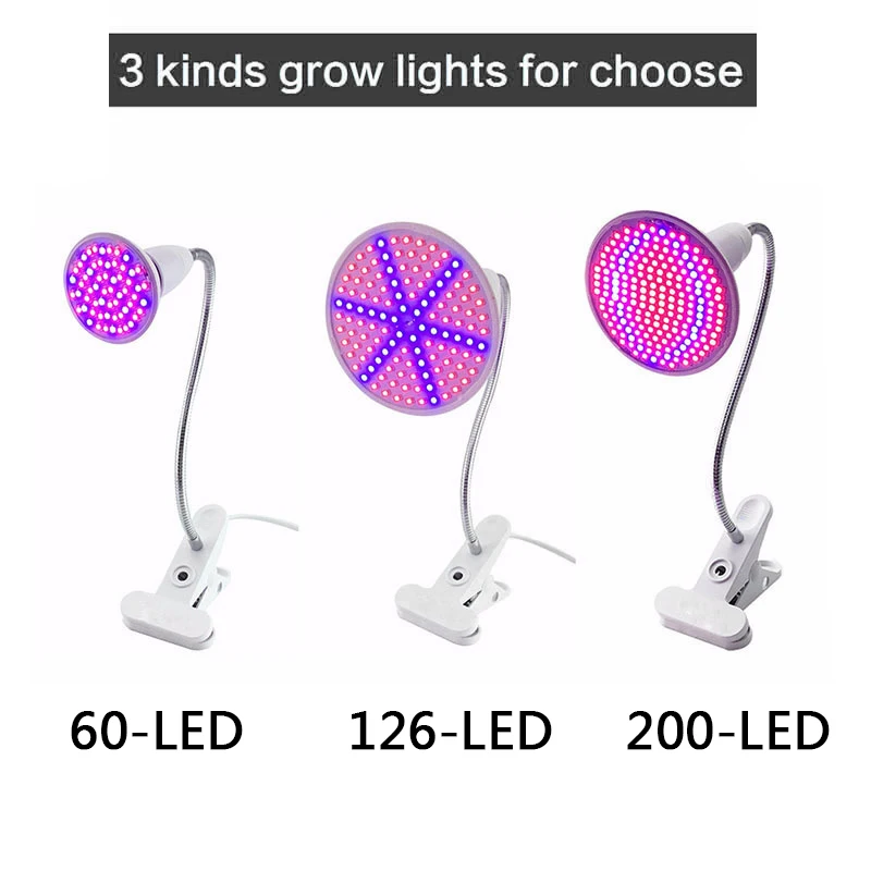 

DIDIHOU Full Spectrum Plant Grow Light E27 Hydroponic Plant Grow Light LED Plant Grow Light 15W126 Beads + Lamp Holder