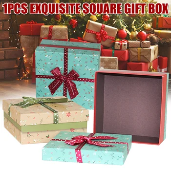 

Gift Box Exquisite Upscale Square Present Box Fashionable Decoration with Small Floral L5
