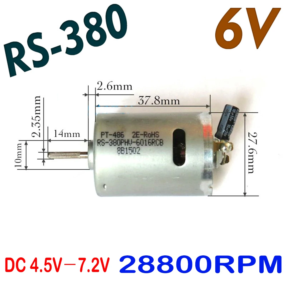 Фирменная Новинка RS-380 двигатель постоянного тока 4 5 V 6V7.2V 18000-28800 об/мин