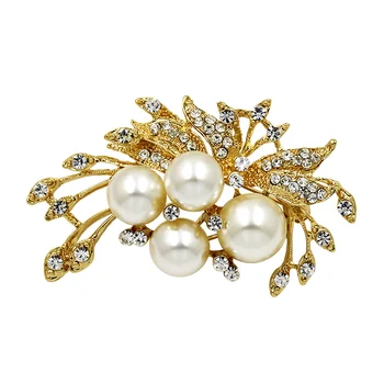 

Lots of 6 Pieces Wholesale Simulated Pearl and Crystal Diamante Butterfly Classic Brooches