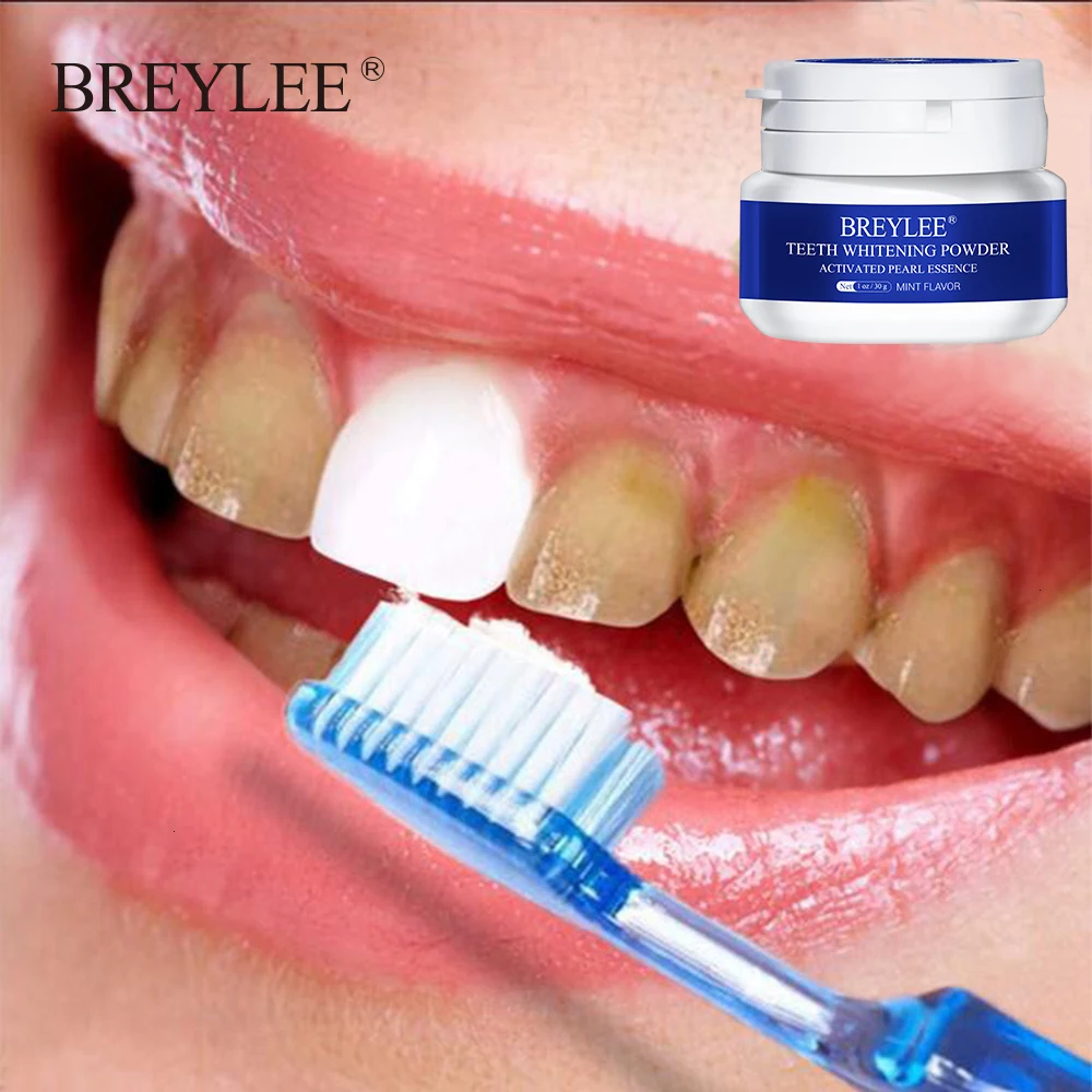 BREYLEE Teeth Whitening Powder Remove StainsPlaque Cleaning Hygiene Bleaching Dental Toothpaste Tools Oral White Teeth Care