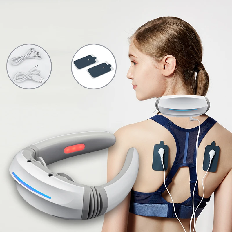 

4D Electric Pad Sheet Neck Massager Deep Tissue Electromagnetic Pulse Neck Massager Shiatsu Body Massage Pain Relief