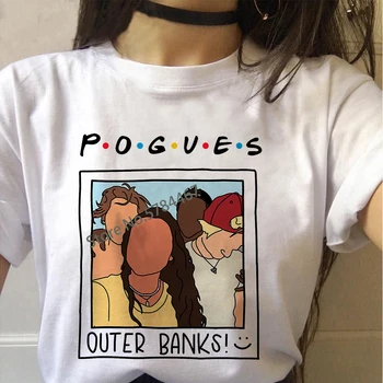 

Pogue Life Outer Banks women t shirt OBX Shaka Hand Short Sleeve harajuku FULL KOOK & I Would Die for John B letter print Tops