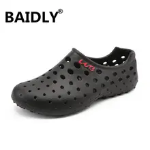 Мужская Спортивная обувь; Новинка; дышащие мужские пляжные кроссовки; пляжная обувь для рыбалки; летние сандалии с отверстиями