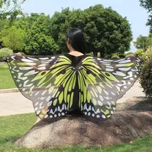 9 цветов Горячая Женская Бабочка крыло шаль шарф плащ-Павлин обертывание подарки Милая Новинка печати шарфы костюм аксессуар