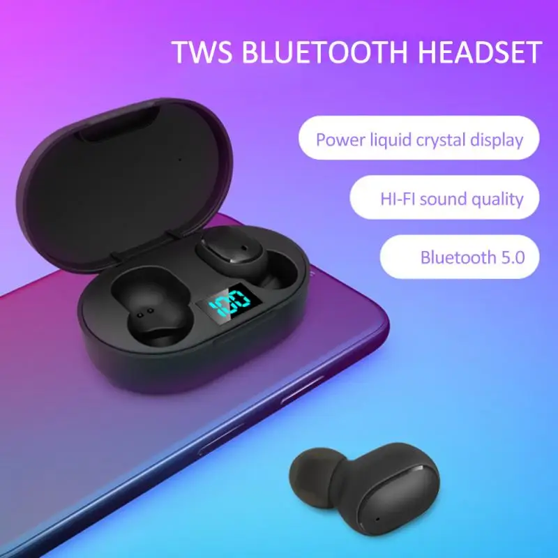 TWS Wireless Earphone for Redmi Airdots Earbuds LED Display Bluetooth V5 0 Headsets with Mic for iPhone Huawei Samsung pk A6S