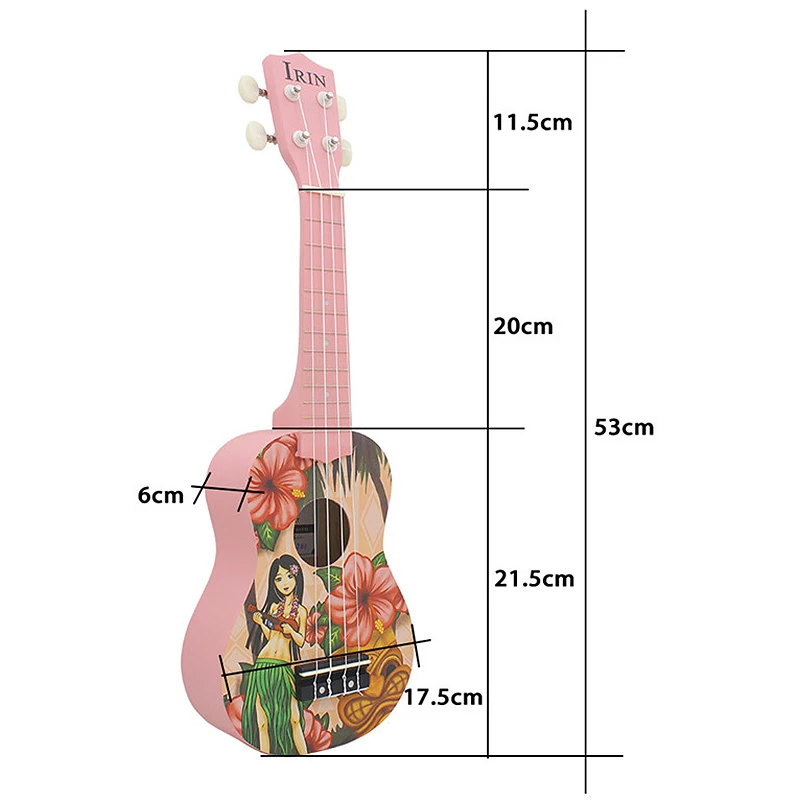 ABZB-Irin 21 дюймов розовый сопрано укулеле Ukelele гитара 4 струны акустическая Гавайская гитара Музыкальные инструменты для девочек начинающих