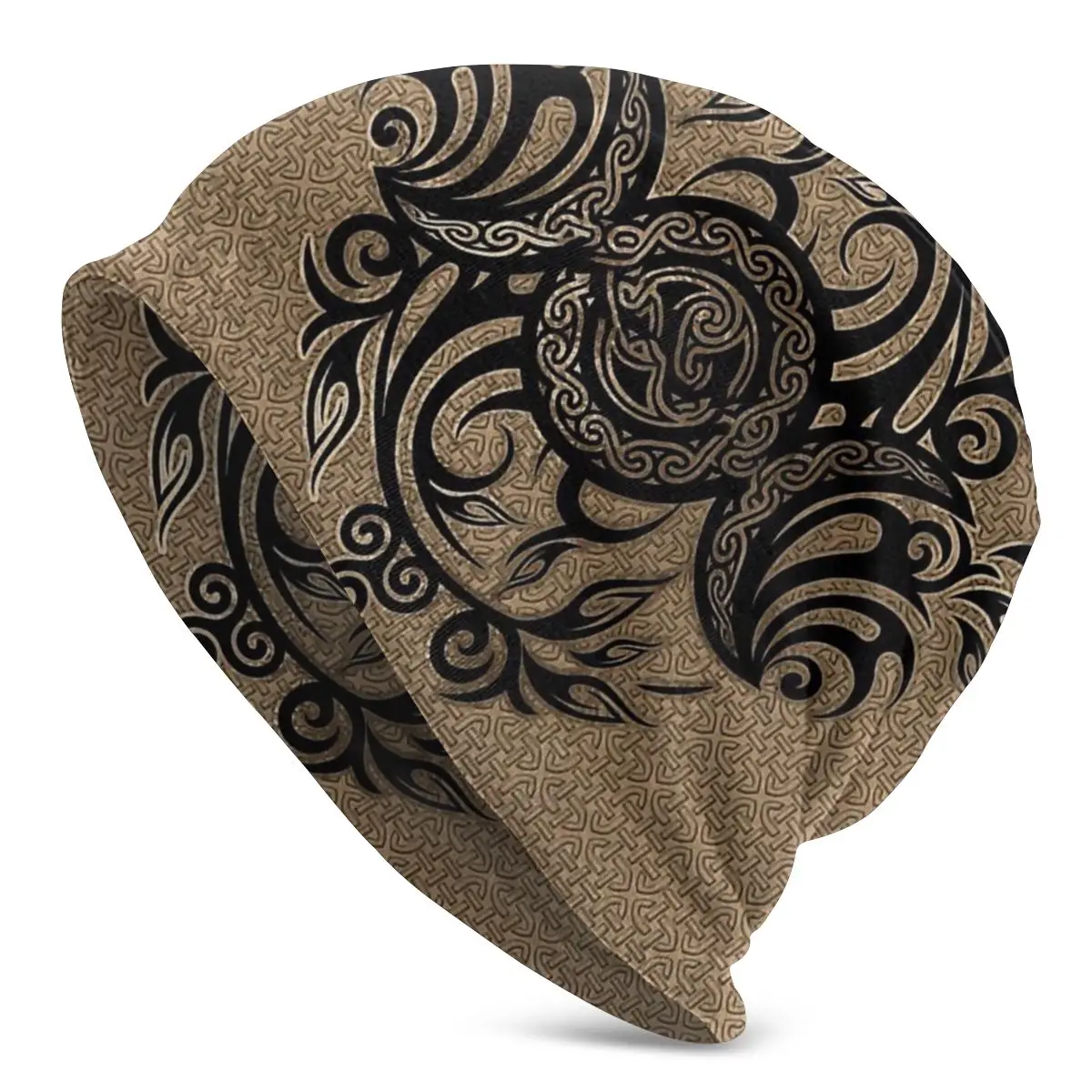 

Triple Moon Ornament With Triskelion Unisex Bonnet Winter Warm Windproof Hats Double Layer Thin Hat Breathable Caps