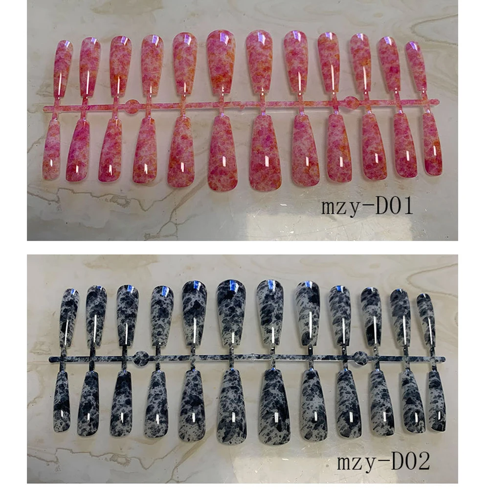 24pcs Glossy Purple Full Cover Press-On Nails