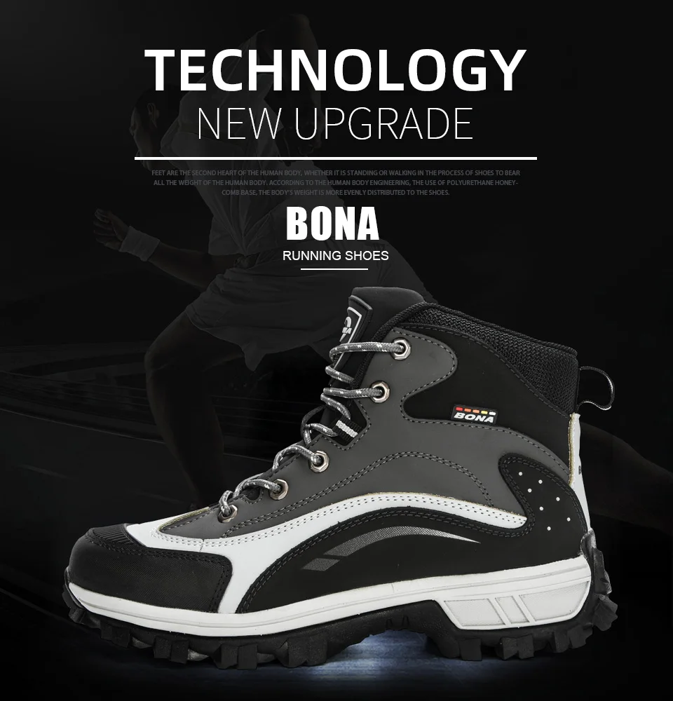 BONA 2020 New Designers Nubuck Snow Boots Warm Plush Boots Men Ankle Boot Outdoor Non-Slip Winter Footwear Masculino Comfortable