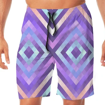 

Men Casual Summer Hawaiian Beach Pants Half Trousers Boho Chic Aztec Abstract Print