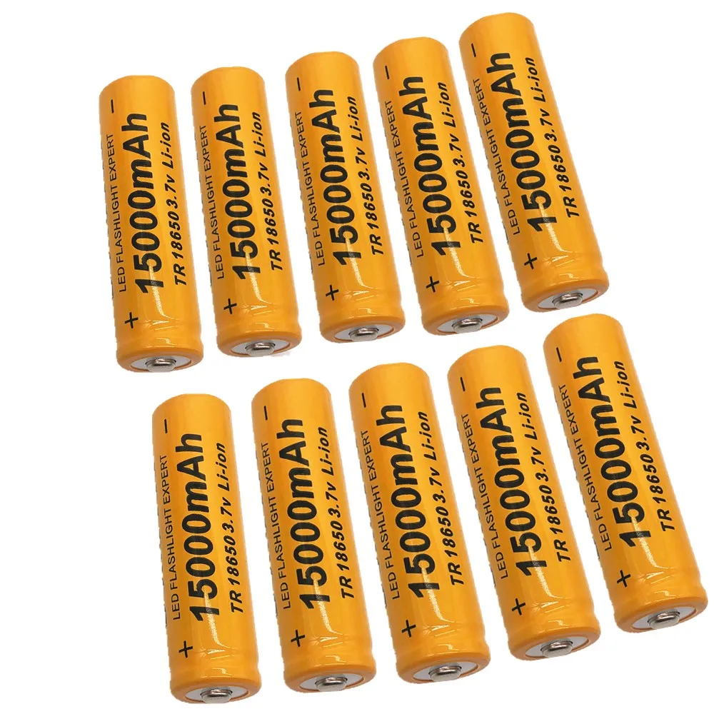 18650 Аккумулятор 3,7 V15000mAh перезаряжаемый литий-ионный аккумулятор для светодиодного фонарика, фонарь, литиевая батарея