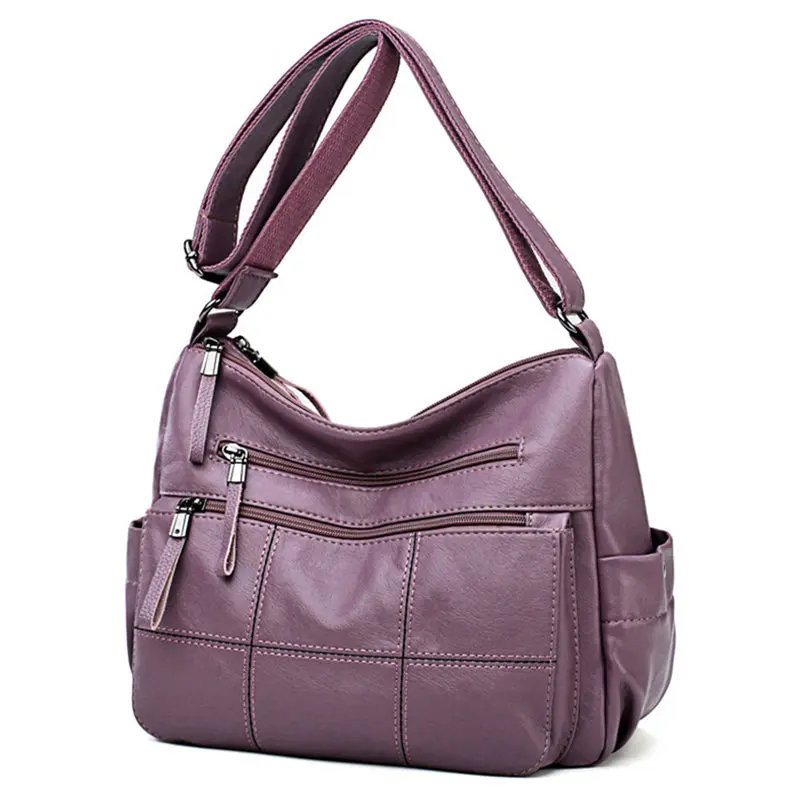 Дизайнерские роскошные женские сумки через плечо, сумки через плечо для женщин, женские кожаные сумки через плечо, сумки-мессенджеры - Цвет: Purple
