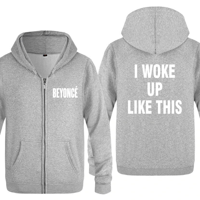 I Woke Up Like This-BEYONCE толстовки мужские мужская молния с капюшоном флисовые толстовки кардиганы - Цвет: HUIY BAT