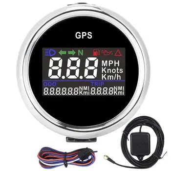 

52Mm Gps Speedometer Lcd Gauge Odometer Adjustable Mileage Trip Counter For Motorcycle Boat Speedometer