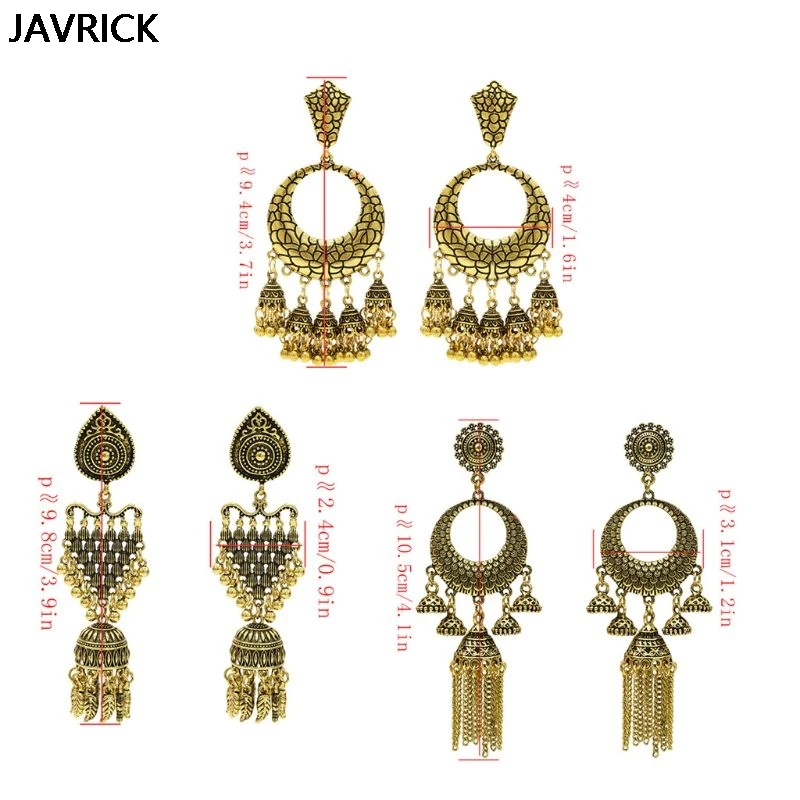 Vinatge Индийский Болливуд кундан кисточкой Jhumka Jhumki Висячие серьги цыганские украшения