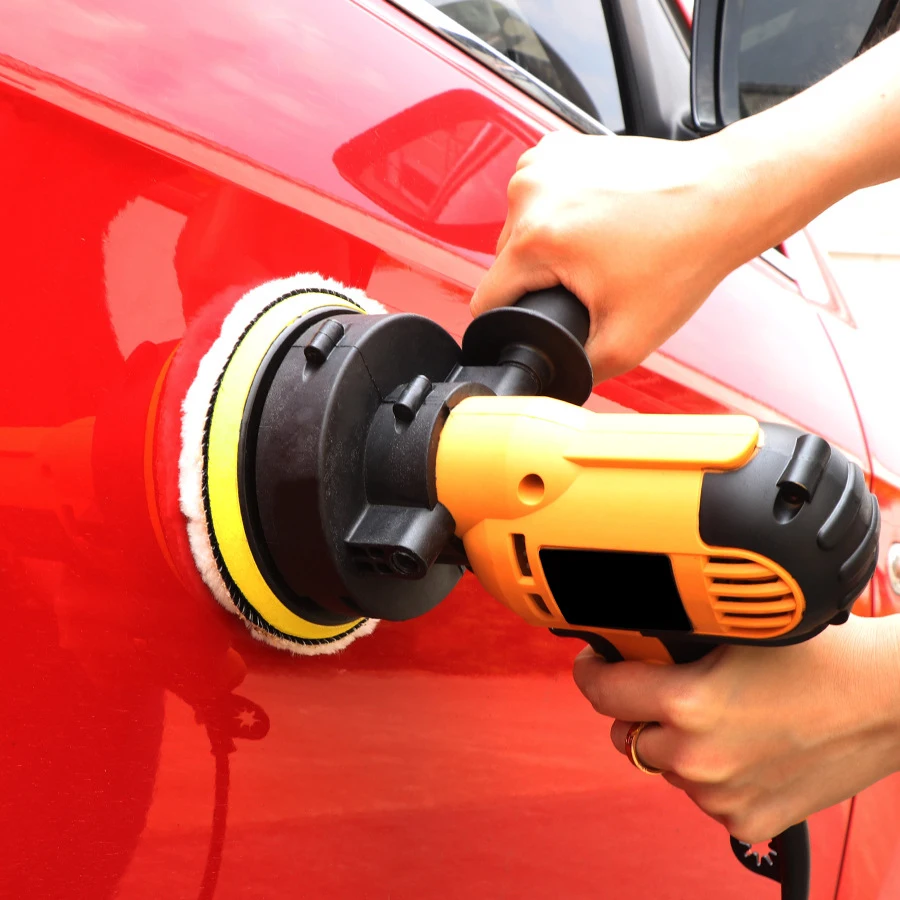 

Electric Polishing Machine Wrench Handle Hair Wheel Yellow Car Polisher Waxing