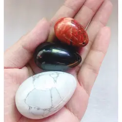 Йони яйцо массажер натуральный камень говлита просверленные нефритовые яйца резные Бен Ва мяч для женщин Кегеля Упражнение Вагинальные