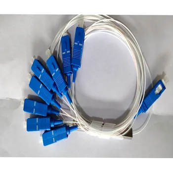

0.9mm Steel Tube Fiber Optic PLC Splitter 1x8 SC/PC Mini Blockless 1*8 SC UPC Connector